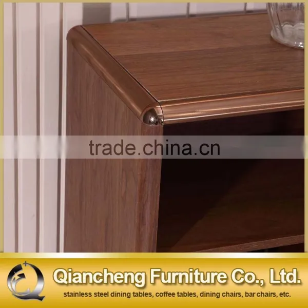New Design Glass Door Wooden Console Table photo-6