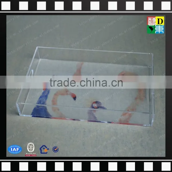 Clear Acrylic Lucite Serving Tray Modern Plastic Food Tray With Handle High Quality Monogrammed Acrylic Serving Tray From China photo-2