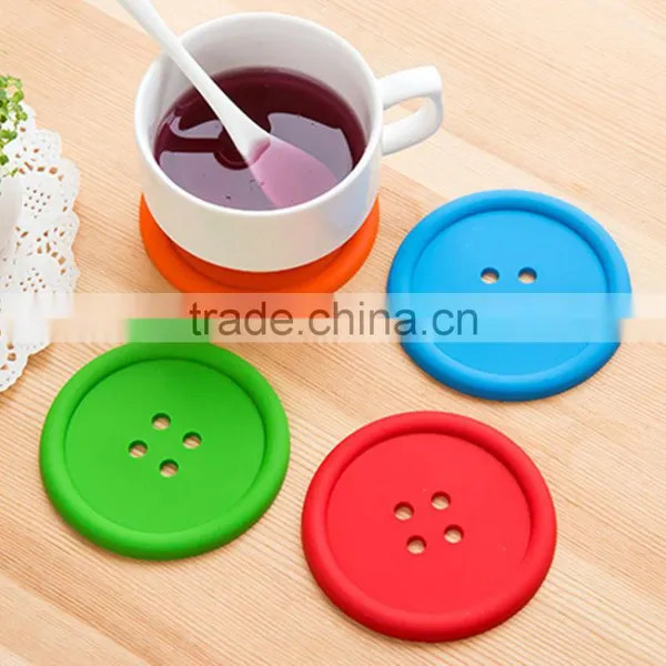 Colorful Fastener -shaped Silicone Cup Mat/household Product photo-4