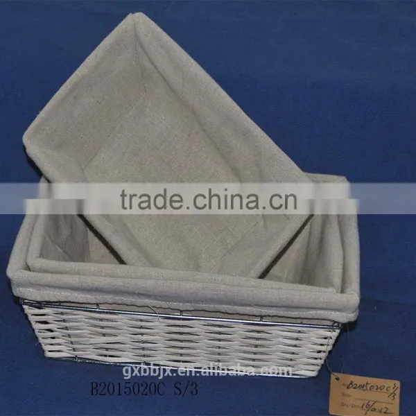 Woven Metal Wire Basket With Liner photo-3