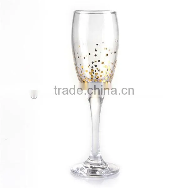 High Quality Wine Glass and Water Glass Set With Golden Decal photo-2