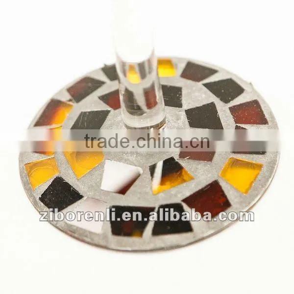 Red Mosaic Goblet Candle Holders photo-2