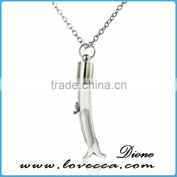 Silver Chain Glass Glowing Pendant Neckalce Glow in the Dark Cross Necklaces photo-4