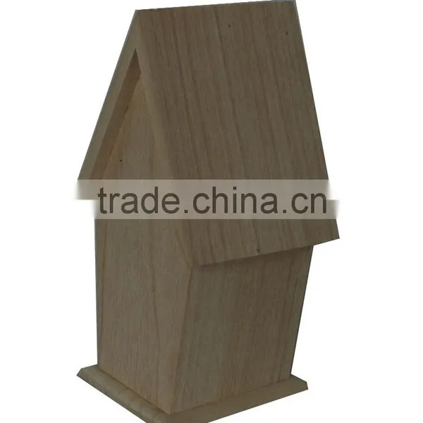 Custom Wooden Bird House Eco Friendly Unfinished Wooden Bird House photo-4