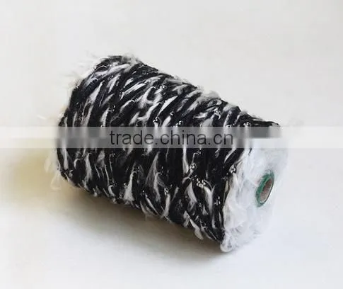 100%Dope Dyed High Quality Polyester Fancy Feather Knitting Yarn photo-3