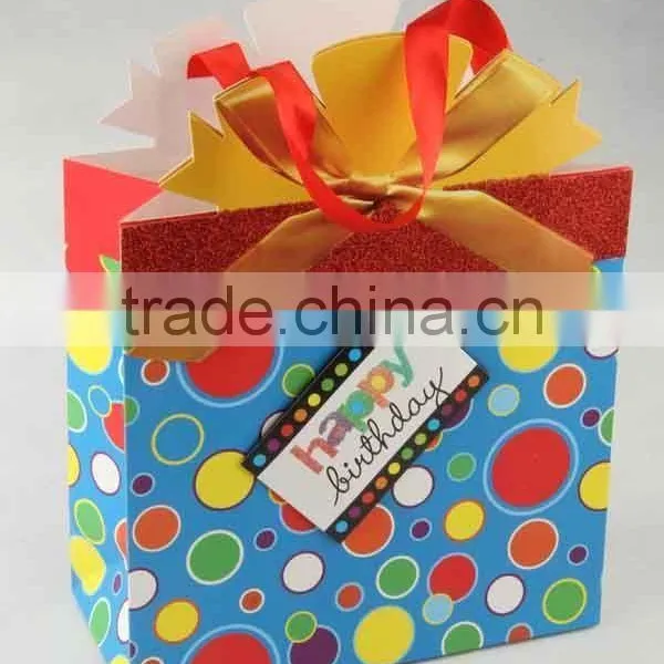 Shopping Paper Bag With 3D Flower Pattern/Printed Foldable Gift Bag photo-2