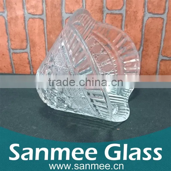 Diamond Boat Shape Glass Bowl Wholesale Glass Fruit Bowl photo-2