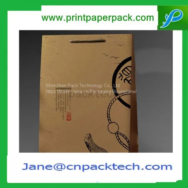 Custom Promotional Shopping Garment Fashion Packing Bags Carrier Gift Bag Kraft Paper Bag photo-4