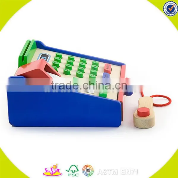 Wholesale Role Play Wooden Cash Register Toy Funny Kids Wooden Cash Register Popular Children Wooden Cash Register W10A007 photo-3