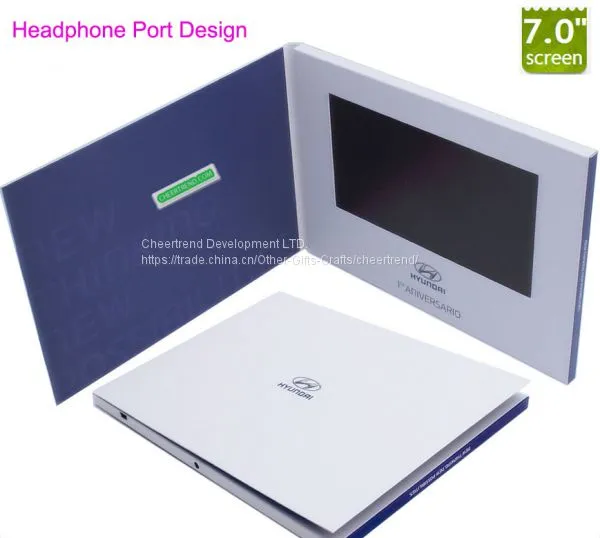 Hardcover Back 7'' Lcd Video Brochure Card 256MB With USB Port photo-4