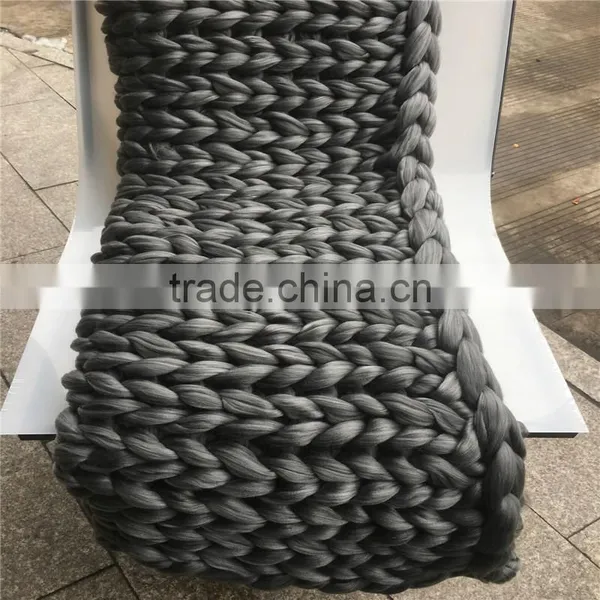 2017 Knitted Wool Blend Blanket Air Conditioning Leisure Chunky Blanket Kniting Blanket photo-5