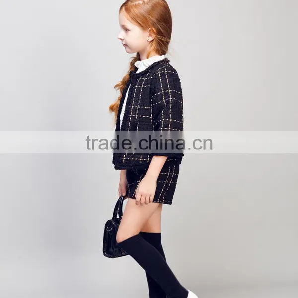 STOCK Available! COOL KID ZONE 2016 Girls Coat for Autumn Harf Sleeves Top Coat With Short Pant Children Complete Sets photo-3