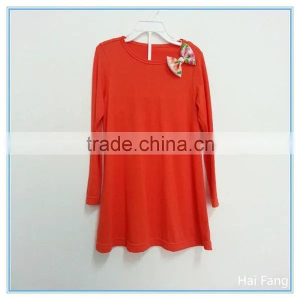 OEM Children Girls Long Sleeve T Shirts, Bowknot T Shirts, O Neck T Shirts photo-6