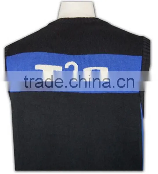 ISO9001/BSCI Manufature Black Mens Fitted Knitting Pattern Vest photo-6