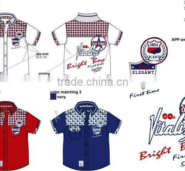 Custom Wholesale Latest Summer Boys Shirt Brand Name Check Polo Design Boys Shirt photo-2