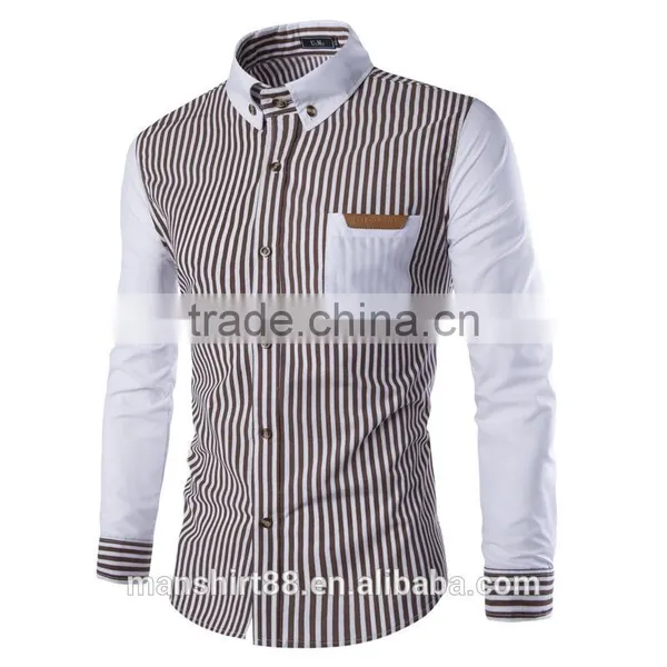 2017 Latest Fashion Design Stripe Nice Fit Cotton Shirts for Men photo-2