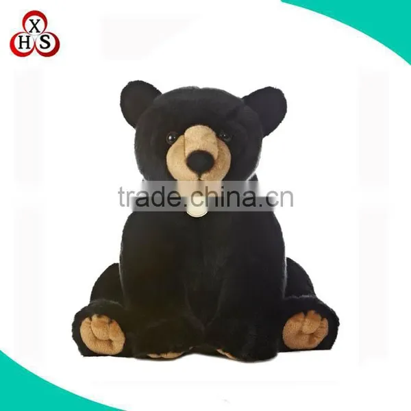 18 Inch Sitting Black Plush Animal Realistic Stuffed Bear photo-2