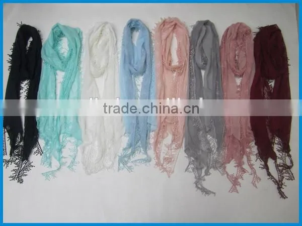High Quality Women's Beautiful Lace Fashion Scarf Exporter photo-2