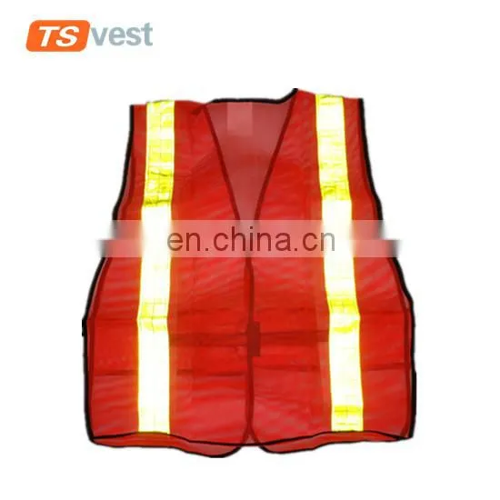 120gsm Mesh Fabric Men Bright Orange Safety Vest photo-2