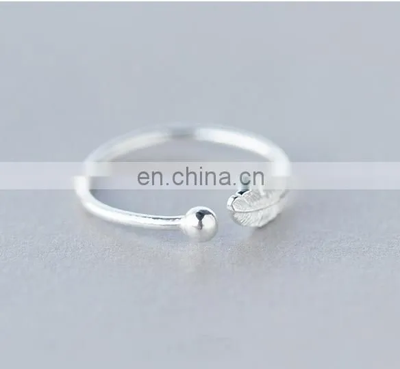 925 Sterling Silver Adjustable Leaf Stacking Ring Minimalist Ring Gift For Her photo-4