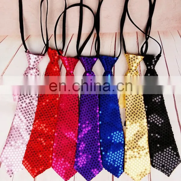 Flashing Sequin Silk Funky Skinny Ties photo-4