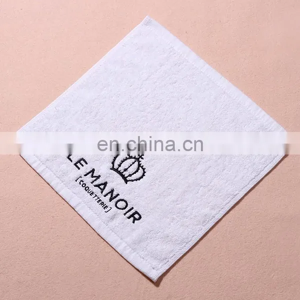 Custom Logo Design 100% Cotton Elegant Square Towel