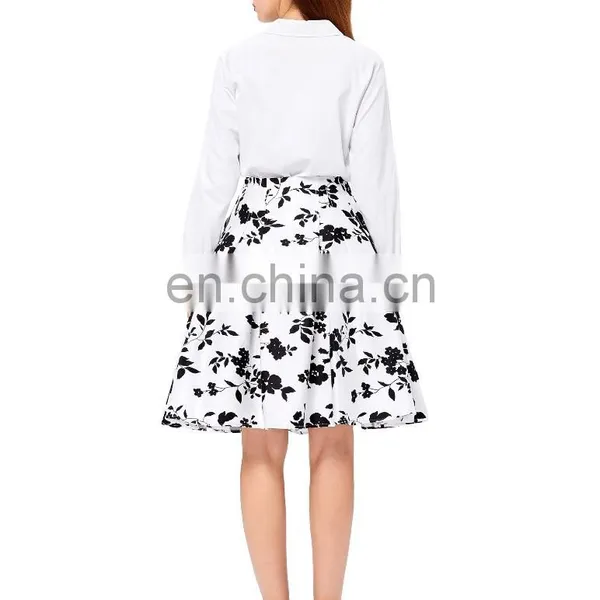 Grace Karin Occident Vintage Retro 50s Floral Pattern Cotton Skirt CL008925-9 photo-3