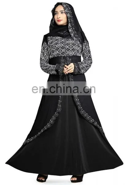 2017 Dubai Printed Burkha With Koti (Jacket) Style For Women's Casual Wear ( Abaya Burqa For Islamic Wear ) photo-3
