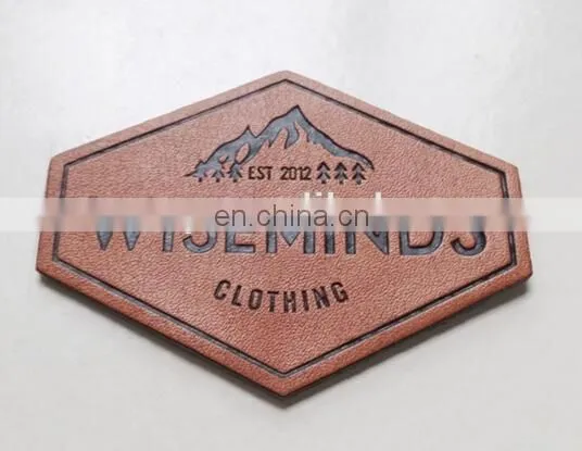 Soft Branded PU PVC Leather Logo Patch photo-2