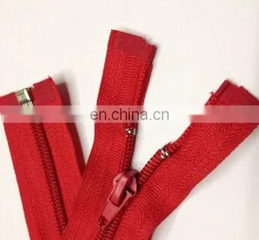 Fashionable Red Nylon Zipper Design With Metal Bow Puller photo-2