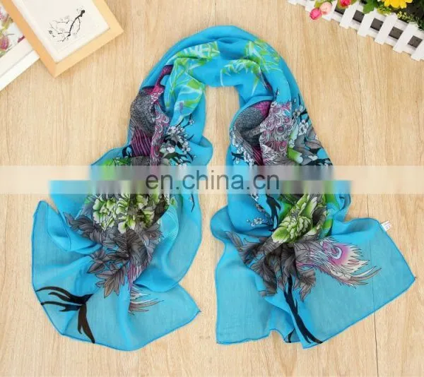 Fashion Girls' Silk Solid Long Cheap Chiffon Scarf photo-5