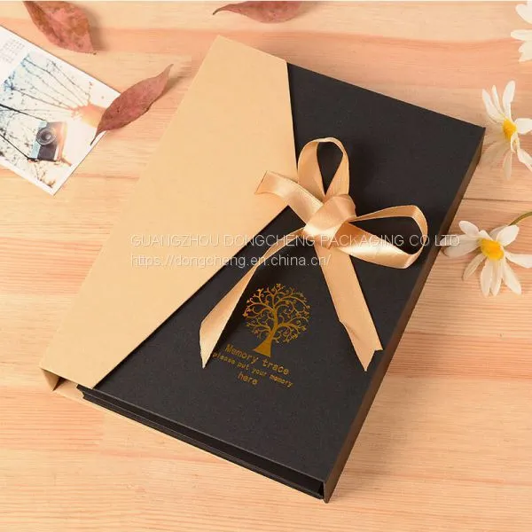 Luxury Kraft Paper Gift Paper Packaging Box With Ribbon