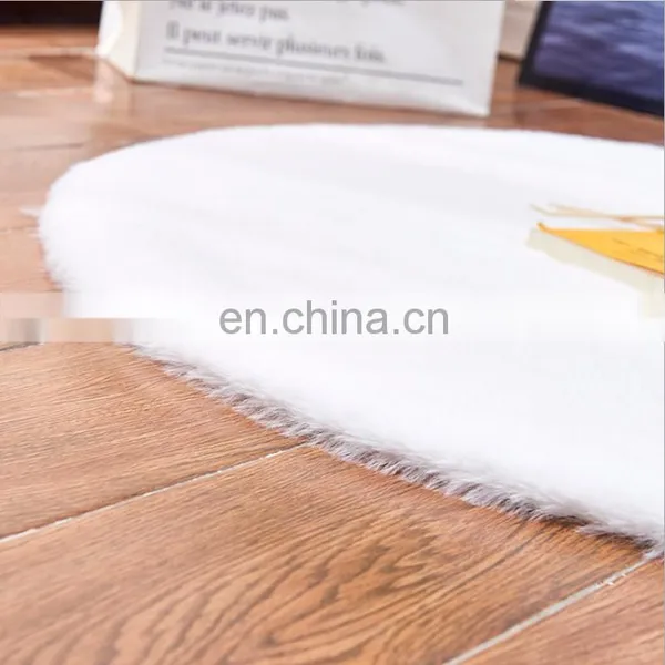 Super Soft White Faux Rabbit Fur Area Rug Carpet photo-3