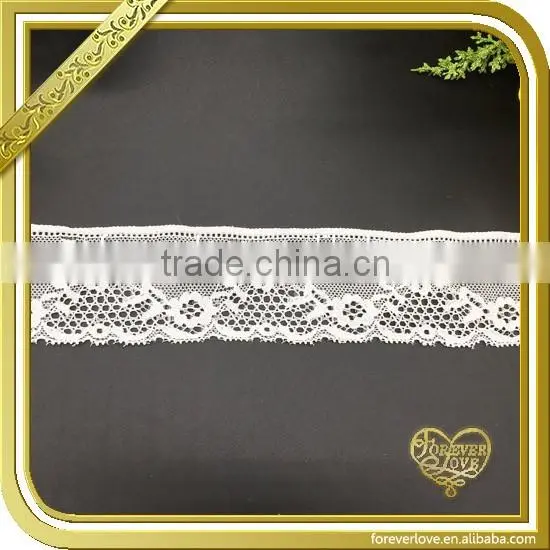 2016 New Arrival Polyester Elastic Flower Trim Lace for Wedding Dress FLL-044