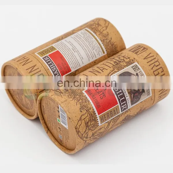 Wholesale Custom Kraft Paper Tube Tea Canisters Herb Nature Packaging photo-4