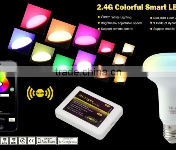 50000 Hours Lifespan 9W RGBW Mi.light E27 WiFi LED Bulb 6000-6500K Color Temperature Adjustable With Free Remote Android IOS APP photo-6