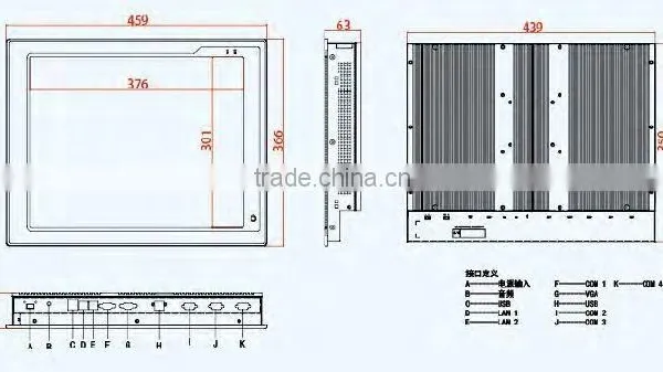 DT-P190-I Industrial Fanles 19" Touchscreen pc With I3/I5/I7 CPU 2GB RAMembedded Computer photo-6