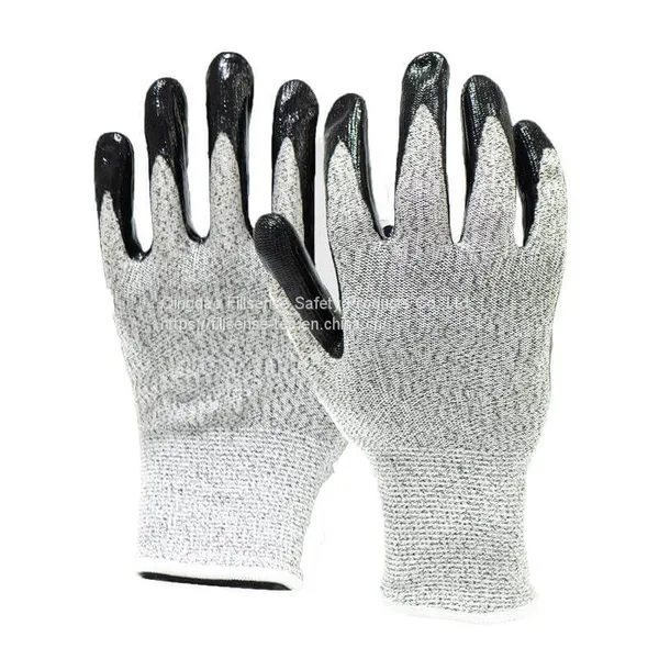 Anti Cut Level 5 HPPE Liner Cut Resistant Nitrile Gloves photo-3