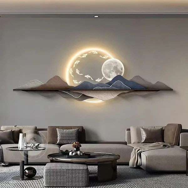The Living Room Has a Backing Sofa and a Picture of Nine Fishes16 photo-2