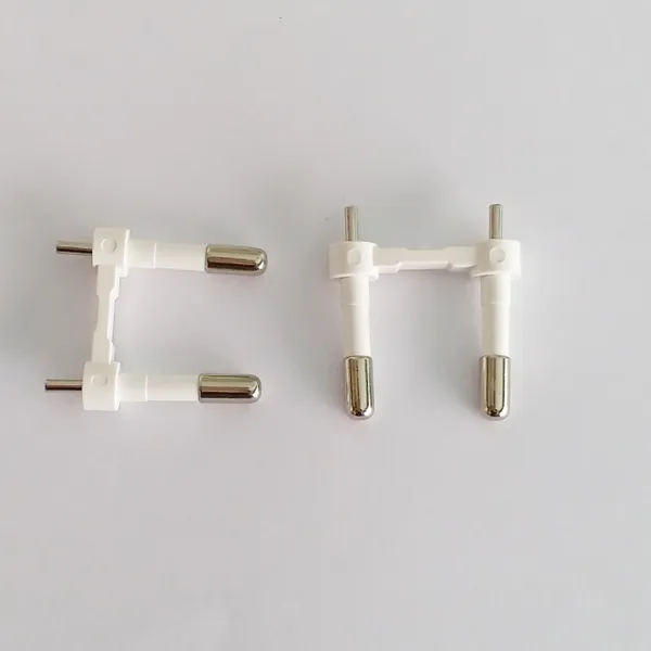 Charger Brass Plug, European Standard Plug, European Standard Pin, Adapter Connection Plug. H65 Brass, Nickel Plated.
