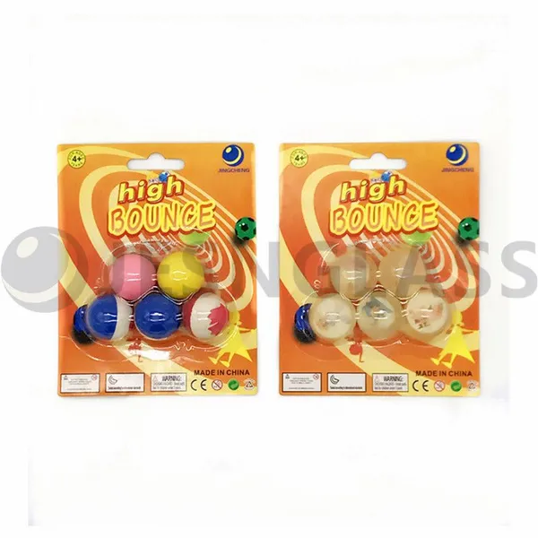 Hot Sale 5 Pcs 35MM High Bouncy Ball Children's Toy Rubber Balls Blister Card Package photo-2