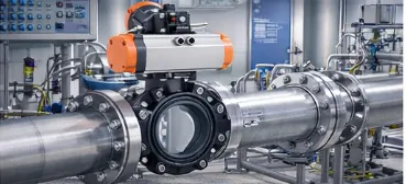 PVC-U ANSI Lug Butterfly Valve Pneumatic Actuated Valve Fail Open for Industrial Pipeline photo-3