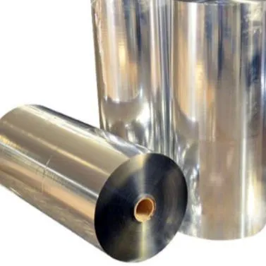 Рулон алюминиевой фольги 12 Micron, металлизированная PET/LDPE ламинированная пленка с пластиковым покрытием.