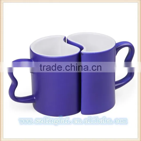 Lover Couple Mug Sublimation Mug Ceramic Mug Color Changing Mug Mug Press Blue Red & Black