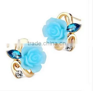 2015 High Quality Fashion Crystal Stud Earrings for Women Girl Party Wedding Earring Factory Price photo-4