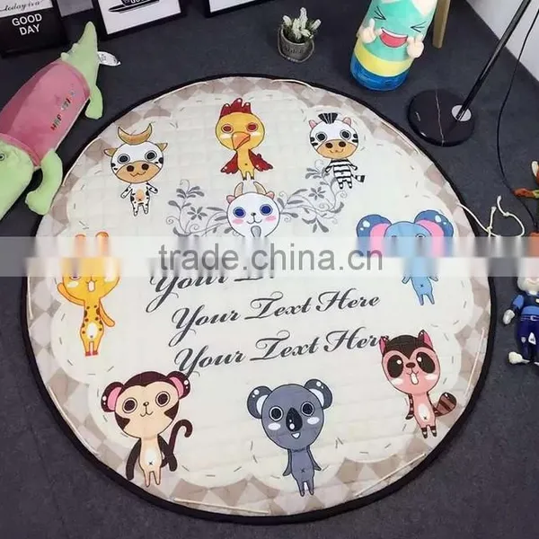 Fashion Cartoon Kids Toys Organizer Portable Children Baby Play Mat With Sides photo-5