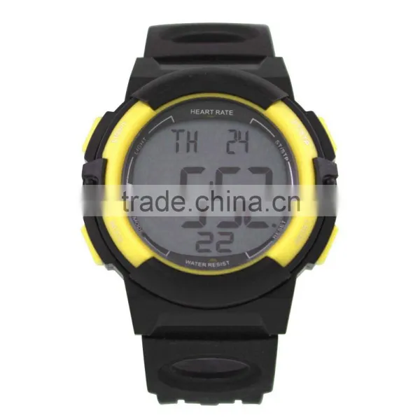 DW166 Healthy Sport Product Rubber Chrono Timer Function Heart Rate Monitor Watch photo-2