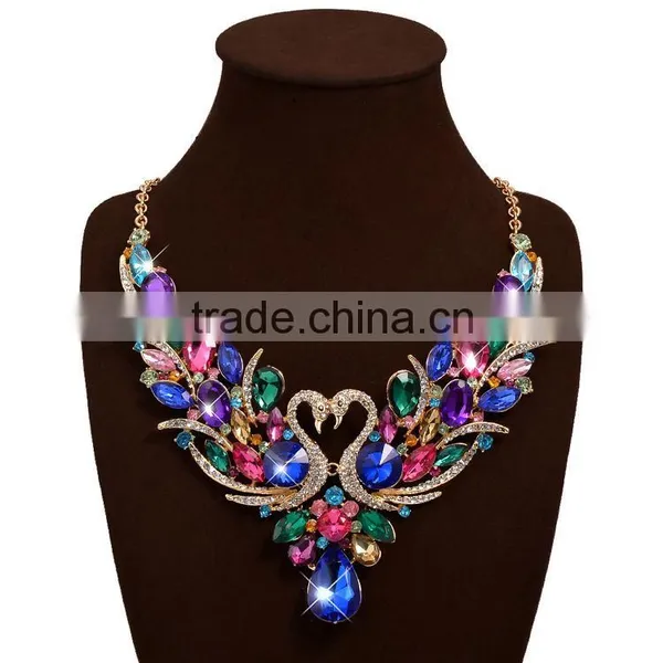 Fashion Summer Luxury Swan Beautiful OL Delicate Noble Pendant Necklace Women Collier Choker Collar Jewelry photo-3