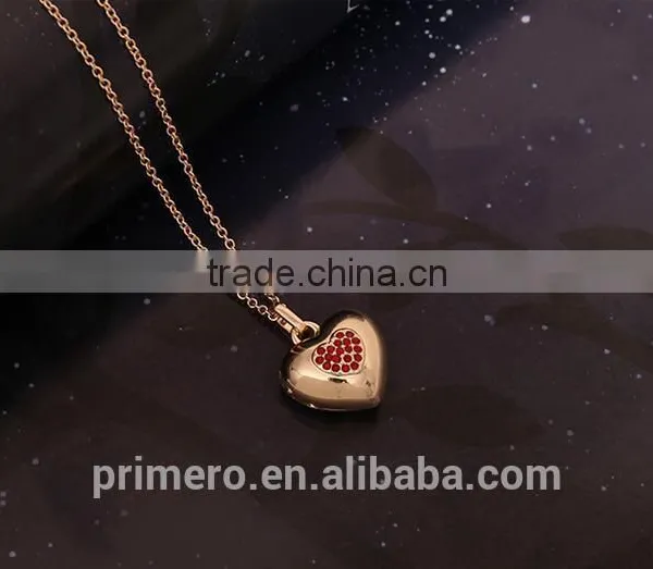 New Arrive Gold Plated Jewelry Fashion Cute Pretty Heart Necklace Earring Set TOP Quality photo-5