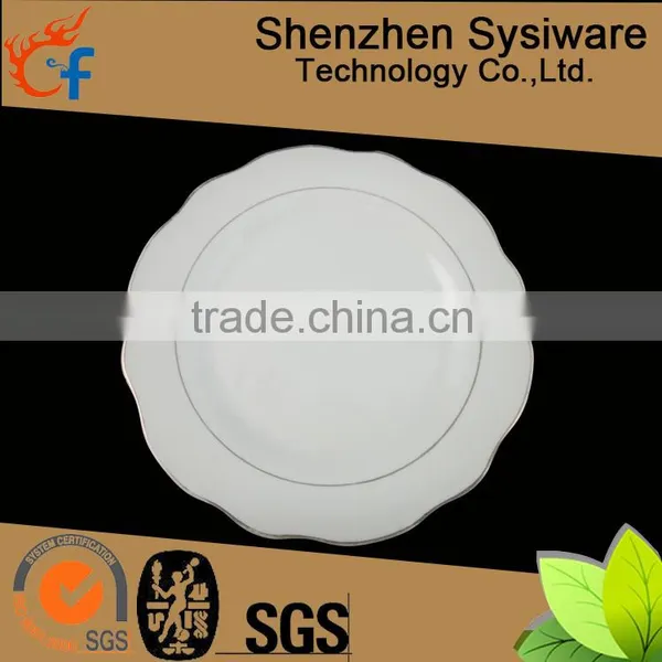 Ceramic Plates With Gold Rim, Gold Decorative Porcelain Dinner Plates, Gold Rimmed Dinner Plates photo-3